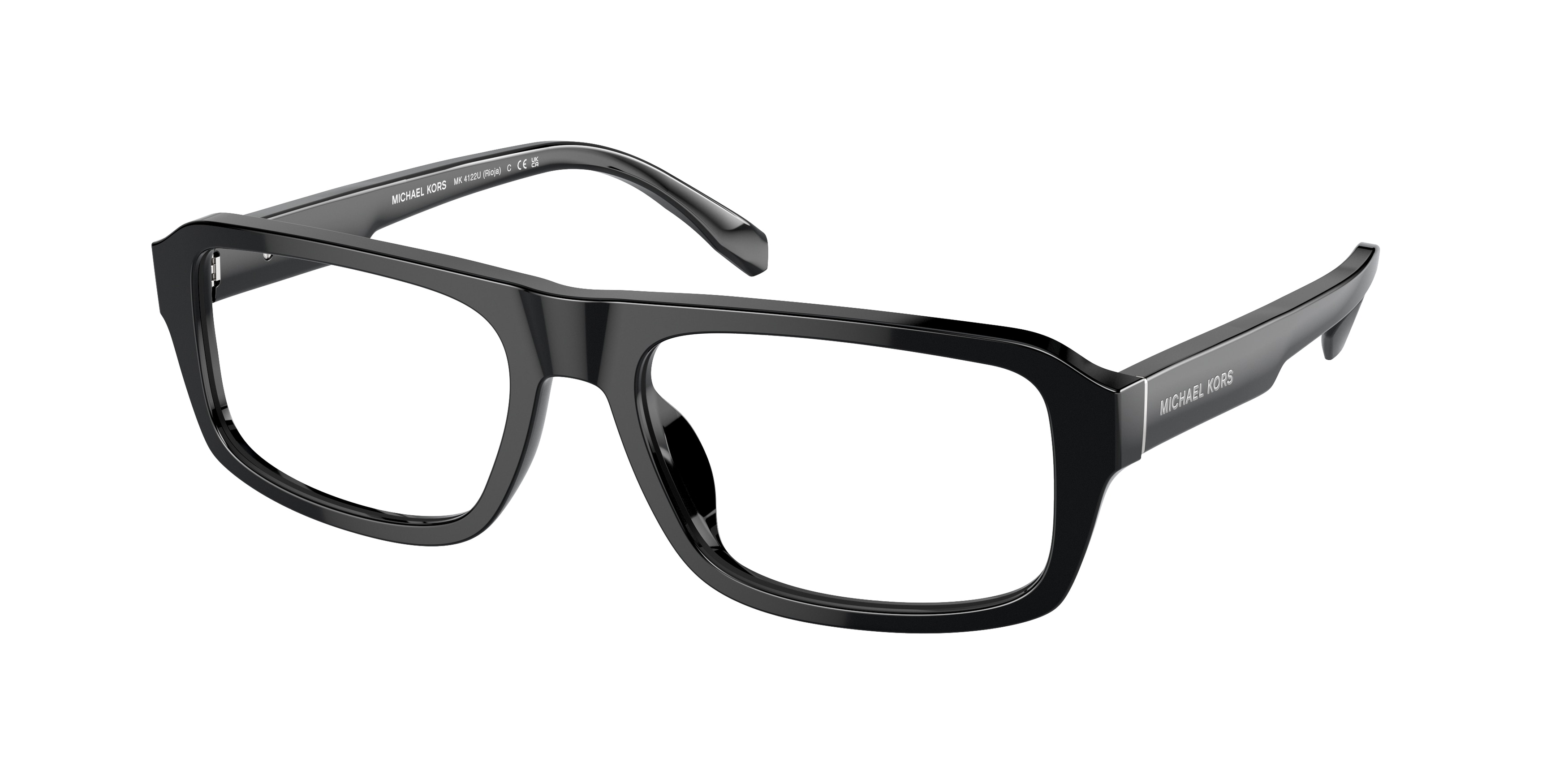 Michael Kors Herren MK4122U Rioja 3005 Optische Fassungen Acetat Schwarz Transparent Geometrisch Normal-image